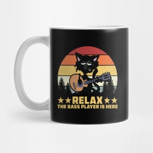 Relax The Bass Player Is Here Funny Cat Lover Guitar Mug